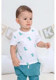 Resim Crockid Pamuklu Baskılı Bebekler İçin Triko Tişört 340797156 Beyaz 