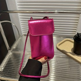 Resim Günlük Basit Kadınlar Çapraz Omuz Çantası Dikey Telefon Küçük Kare Parlak El Çantası 