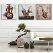 Resim Kanvas Tablo Gitar 3 Parça Set 61 