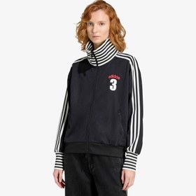 Resim adidas Vintage Striped Rib Track Kadın Siyah Eşofman Üstü 