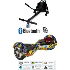 Resim Citymate Smart Balance Elektrikli Kaykay Hoverboard 8.5 Inch + Hoverkart Set Akıllı Dengeli Ledli Bluetooth Hoparlörlü 