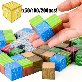 Resim Magik Yapı Blokları - 50/150/200 Rastgele Montajlı Küpler Çeşitli Stillerde, Erkek ve Kız Çocukları için STEM Duyusal Oyuncaklar, 3-8 Yaş Arası Noel Doğum Günü Hediyesi 