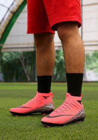 Resim Çoraplı Krampon Futbol Ayakkabı Pembe 