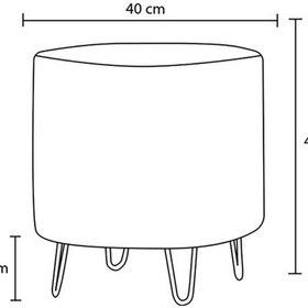 Resim Favora Asmara Metal Ayaklı Puf - Antrasit Bakır Antrasit - Bakır 
