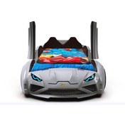 Resim Lambo - Kapıları Açılır Arabalı Yatak - Koltuklu, Beyaz Tek Kişilik 