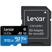 Resim Lexar High Performance 633X 512 GB MicroSDXC Class 10 V30 UHS-I Hafıza Kartı + Adaptör 