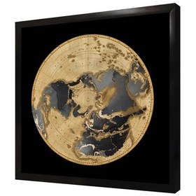 Resim Soyut Detaylı Dünya Küre Çerçeveli Mdf Tablo-173862 