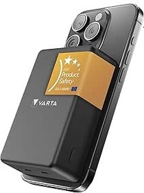 Resim VARTA Power Bank 10.000mAh, powerbank magnetico, Mag Pro Power on Demand, caricabatterie portatile con USB C, compatibile con MagSafe e Qi Standard (per compatibilità con iPhone e Android), grigio 