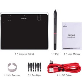 Resim Acepen AP604 Grafik Tablet 6x4 inç Basınç Hassasiyeti 8192 ile Yüksek Performans 