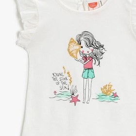 Resim Kız Bebek Baskılı Atlet Pamuklu Fırfırlı 