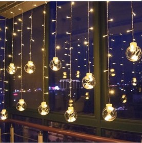 Resim Küre Toplu Perde Led Işık Sarı 