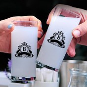 Resim Kişiye Özel İsim Baş Harfli Tasarım İkili Rakı Bardağı 