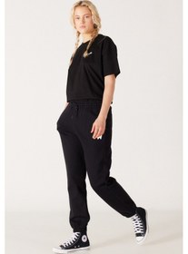 Resim Regular Fit Normal Kesim Pamuk Siyah Jogger Eşofman Altı W222090001 Siyah 