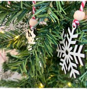 Resim Büro Ev Partisi İçin Ahşap Yılbaşı Ağaç Süsü 