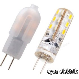 Resim 12 Volt G4 Duy 2-3 Watt Led Kapsül Ampul Sarı, Beyaz Işık 