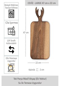 Resim Yekpare Masif Ahşap Sunum Tahtası Kesme Tahtası Ceviz Large 2 