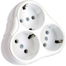 Resim FETİH Topraklı Üçlü Fiş Priz Yonca Golyat 3lü Adet 