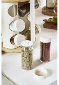 Resim Karaca Alya Dönen Standlı 12'li Baharat Takımı Krem Krem 