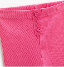 Resim Koton Tayt Fitilli Tek Düğme Detaylı Beli Lastikli Pembe 3smg40026ak 3SMG40026AK273 Gül 