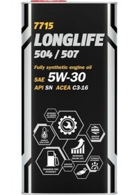 Resim Mannol MN7715-5ME O.E.M Longlıfe 504/507 Apı/Sn Acea C3-16 Sae 5W-30 Metal Motor Yağı 5 L 