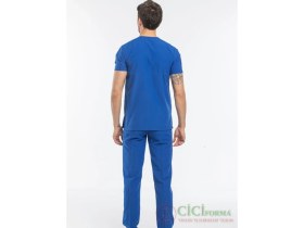 Resim Cici Forma Zarf Yaka Saks Mavi Erkek Takım 