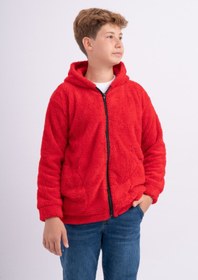 Resim Sweet's Collection Unisex Kız Erkek Genç Çocuk Polar Welsoft Peluş Cepli Kapüşonlu Ceket 