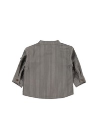 Resim Çizgili 6-18 Ay Gömlek - Kahverengi 9-12 Ay Acı Kahve 