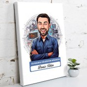 Resim Karikatürlü En Başarılı Erkek Bilgisayar Mühendisi Kanvas Tablo 