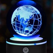 Resim USB'li Dünya Tasarımlı Dönen Cam Küre 