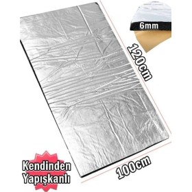 Resim Evimdeyokyok Kaput Altı Alüminyum Folyolu Yalıtım 120X100CM 6mm Yapışkanlı Karavan Oto Ses Yalıtım 