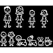 Resim Aile - Beyaz-20cm-15cm-yaratıcı Eğlenceli Aile Moda Vücut Karikatür Yaratıcı Kişilik Su Geçirmez Güneş Koruyucu Ka 