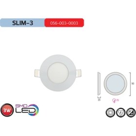 Resim Horoz Slim3 6400K Beyaz Işık 3W Smd Led Sıva Altı Led Armatür 
