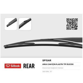 Resim Sılbak Sp15ar Sılecek Supurgesı Arka Plastık Tıp 380 Mm 207 02-06 Van Sw 