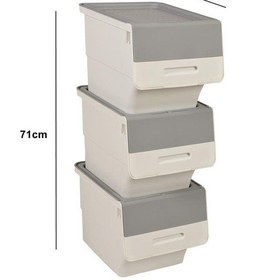 Resim Motek Tekerlekli Patateslik Soğanlık Oyuncak Kutusu Patateslik Soğanlık Sepeti 3x12lt Beyaz+gri 