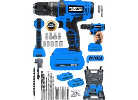 Resim Daflong 21V Çelik Sanzuman Çelik Mandren Bakır Sargılı Şarjlı Matkap Akülü Vidalama 