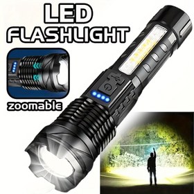 Resim APOLLOFIRE Süper Güçlü 2600mAh, 2400mAh Şarj Edilebilir LED Feneri - Taşınabilir USB ile Çalışan Lityum Pil Işıklı Sel Işığı, Açık Hava Kampı, Balık Tutma, Avlanma, Yürüyüş ve Acil Durumlar için İdeal 