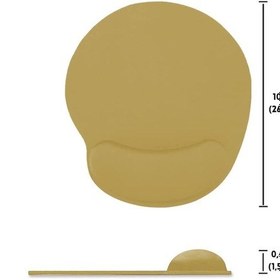 Resim Bej Bilek Destekli Ergonomik Jel Kaymaz Taban Mouse Pad 