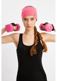 Resim Kadın Pamuklu Kaşkorse, Kaymaz, Terletmez, Ultra Hafif, Spor Saç Bandı Bandana - Tek Ebat / Pembe Pembe 