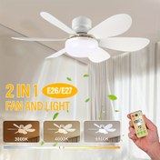 Resim 1 adet LED Akıllı Tavan Fanı Işığı, E26/E27 Taban Fanı Işığı Uzaktan Kumanda ile, Zamanlayıcı, 6 Fan Bıçağı, 3 Hız, Ayarlanabilir Parlaklık ve Renk Sıcaklığı LED Işık, Yatak Odası, Mutfak, Oturma Odası, Depo Odası, Garaj için Uygun 