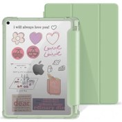 Resim Kalem Tutucu Kılıf İle İpad Uyumlu Pro 11 M2 M4 2024 Hava 6 10.9 Akıllı Kapak İpad Uyumlu 9.7 Green İpad Uyumlu Air1 Air2 9.7 Kılıf 