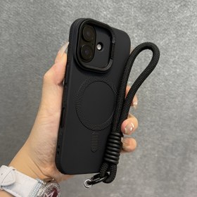Resim Tam Kapsama ve Lüks Lens Braketi ile for iphone Modelleri 16, 15, 14, 13, 12 Pro Max ve 11 için Manyetik Kablosuz Şarj Telefon Kılıfı, Şok Geçirmez Bir Bumper ve Bir Bilek ile 