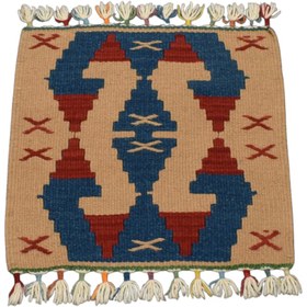 Resim Yeni El Dokuma Kare Köşe Sandalye Minderi Pınarbaşı Kayseri Yün Kilim 5936 