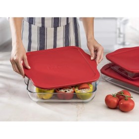 Resim Paşabahçe Kırmızı Kapaklı Kare Borcam 3200CC 