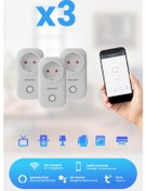 Resim Alpsmart As816 Eu 3 Lü Set Wifi Akıllı Priz Uzaktan Kontrol Tuya 