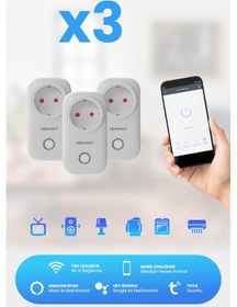 Resim Alpsmart As816 Eu 3 Lü Set Wifi Akıllı Priz Uzaktan Kontrol Tuya 