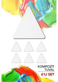 Resim Üçgen Pres Kompozit Tuval 20 x 20 CM 6'lı Set 