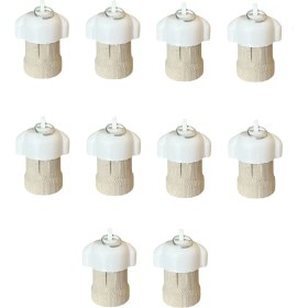 Resim Porselen Bahçe Duyu E27 Su Geçirmez Dış Mekan Vidalı Yağmur Duyu (250V-4A) 10 Adet 