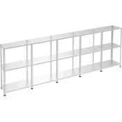 Resim Rafburada 3 Katlı 5'li Galvaniz Çelik Raf - Depo, Arşiv, Kiler, Dosya, Market Rafı - 31x75 cm-100 cm-1.00 mm 