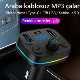 Resim Moxti Araç Bluetooth Fm Transmitter Cihazı Sd Kart Girişli Mp3 Çalar Şarj Aleti 