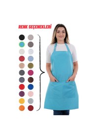 Resim Sevilya Simple Ayar Askılı Mutfak Önlüğü Açık Mavi 